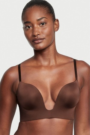 Victoria's Secret Bare Smooth Plunge Low Back Bra Braun | 286159VYR