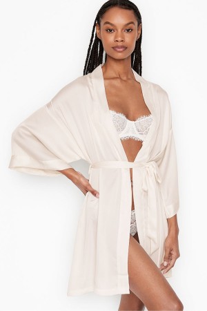 Victoria's Secret Bridal Satin Bride Embellished Robe Weiß | 768203YUR