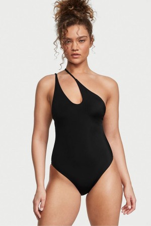 Victoria's Secret Cut Out One Shoulder One Piece Swimsuit Schwarz | 936205VYE