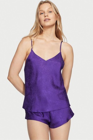 Victoria's Secret Draped Back Satin Cami Set Lila | 348159KQI