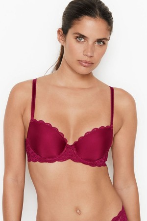 Victoria's Secret Dream Angels Smooth Spitze Wing Lightly Gefütterte Demi Bra Schwarz | 891357DPS