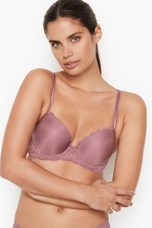 Victoria's Secret Dream Angels Smooth Spitze Wing Lightly Gefütterte Demi Bra Schwarz | 847239ARP