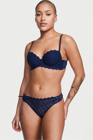 Victoria's Secret Dream Angels Spitze Knickers Navy Blau | 562719TKN