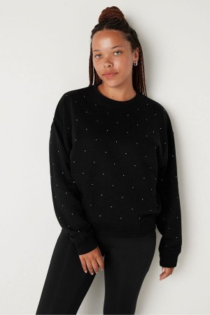 Victoria's Secret Fleece Long Sleeve Sweatshirt Schwarz | 957680AEX