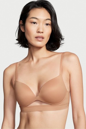 Victoria's Secret Incredible Smooth Non Wired Push Up Bra Toasted Sugar Nude | 235174NUA