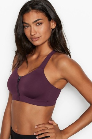 Victoria's Secret Knockout High Impact Racerback Zip Up Sports Bra Aprikose Orange | 246078KLJ