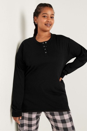 Victoria's Secret Long Sleeve T-Shirt Schwarz | 352904ZAS