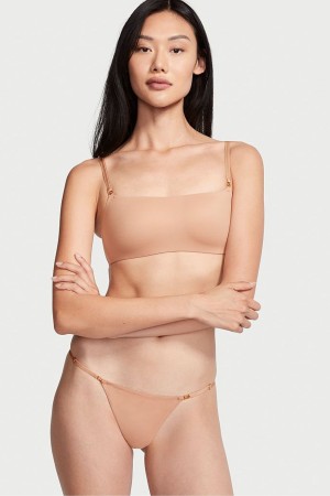 Victoria's Secret Love Cloud Smooth Tanga Knickers Sweet Nougat Nude | 876241GIZ