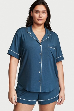 Victoria's Secret Modal Pyjama Kurzes Pyjamas Set Blau | 358964CNS