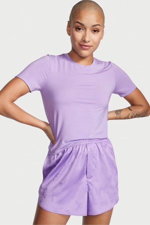 Victoria's Secret Modal and Satin Kurzes Pyjamas Lila | 475260WUB