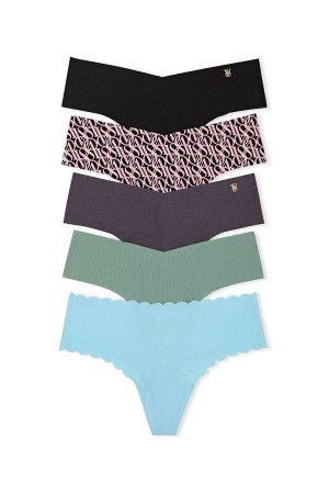 Victoria's Secret No-Show No Show Multipack Tanga Knickers Grün | 137698DMO