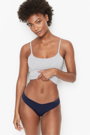 Victoria's Secret No-Show No Show Tanga Knickers Navy Blau | 936581CFZ