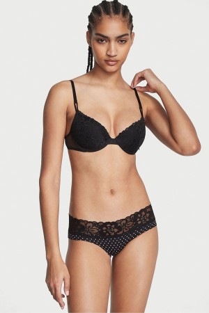 Victoria's Secret No-Show Spitze Taille Hipster Knickers Schwarz | 281670JWI