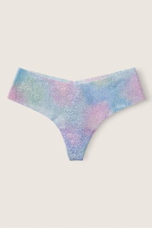 Victoria's Secret No Show Tanga Spitze Knickers Blau | 091874DWK