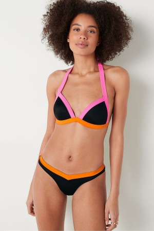 Victoria's Secret Push Up Triangle Halterneck Bikini Top Dunkelgrau | 260951NLA