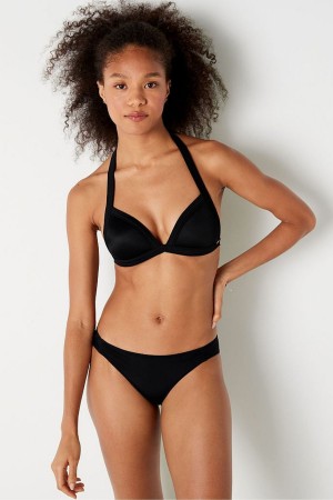 Victoria's Secret Ruched Front Bikini Bottoms Schwarz | 504736VLD