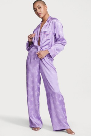 Victoria's Secret Satin Long Pyjama Set Secret Crush Butterflies | 513294LDY