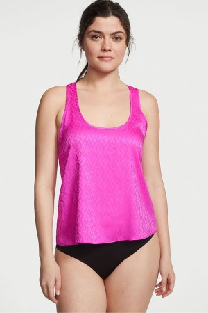 Victoria's Secret Satin Racerback Pyjama Top Rosa | 983412ZPY