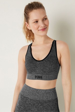 Victoria's Secret Seamless Active Seamless Air Medium Impact Sports Bra Schwarz | 517406KWE