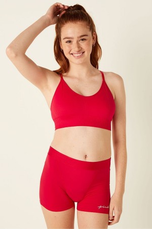 Victoria's Secret Seamless Seamless Lightly Gefütterte Low Impact Sports Bra Rot | 295874ESR