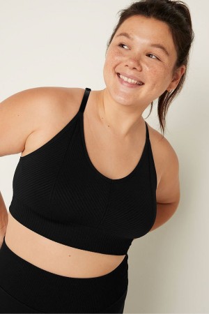 Victoria's Secret Seamless Seamless Lightly Gefütterte Low Impact Sports Bra Schwarz | 436190HQK