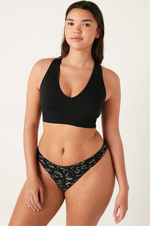 Victoria's Secret Seamless Seamless Plunge Bralette Schwarz | 185463WQR