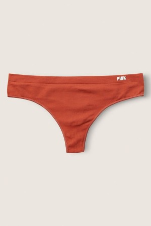 Victoria's Secret Seamless Tanga Knickers Amber Clay | 423681WZO