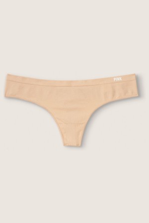 Victoria's Secret Seamless Tanga Knickers Buff Nude | 542396KGJ