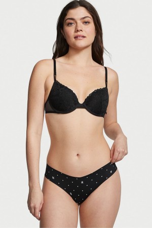 Victoria's Secret Sexy Illusions by Victorias Secret Smooth No Show Tanga Knickers Rosa Leopard | 043961DLI