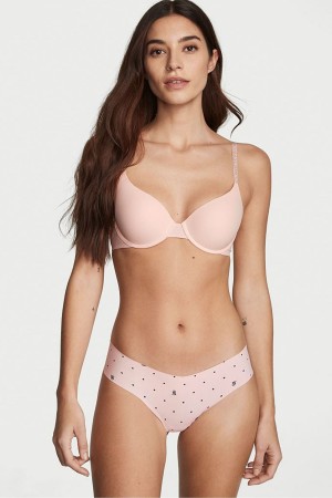 Victoria's Secret Sexy Illusions by Victorias Secret Smooth No Show Tanga Knickers Rosa Leopard | 631280LBA