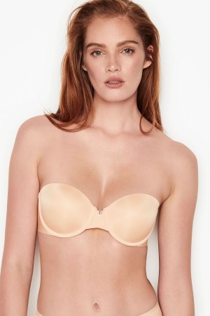 Victoria's Secret Sexy Illusions by Victorias Secret Smooth Multiway Strapless Push Up Bra Champagne Nude | 481670HYG