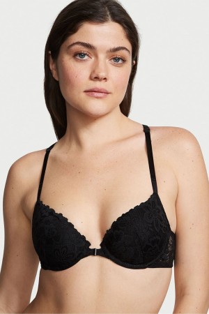 Victoria's Secret Sexy Tee Spitze Front Befestigung Push Up T-Shirt Bra Schwarz | 120485QXP