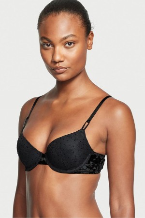 Victoria's Secret Sexy Tee Spitze Lightly Gefütterte T-Shirt Bra Schwarz | 285607LZD