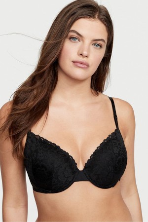 Victoria's Secret Sexy Tee Spitze Lightly Gefütterte T-Shirt Bra Schwarz | 759823DZY