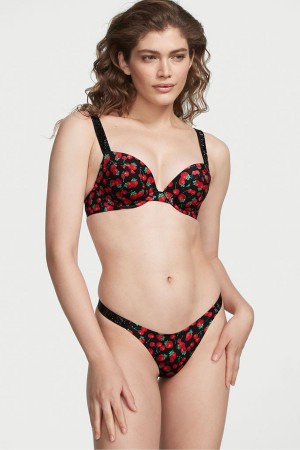 Victoria's Secret Shine Riemen Push Up Bikini Top Mixed Berry | 178903SMX