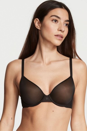 Victoria's Secret Smooth Push Up Bra Schwarz | 839254SQN