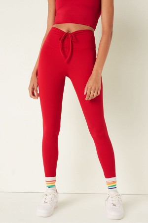 Victoria's Secret Soft Ultimate High Taille Ruched V Legging Rot | 318947ANV