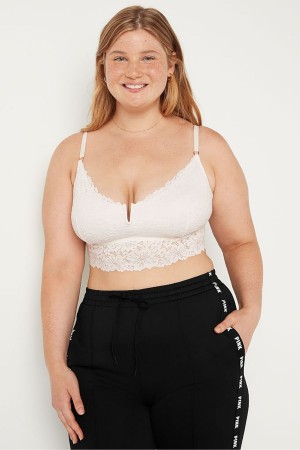 Victoria's Secret Spitze Longline Bralette Weiß | 798350ZME