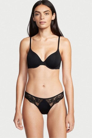 Victoria's Secret Spitze Tanga Knickers Schwarz | 718236XAD