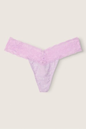 Victoria's Secret Spitze Trim Tanga Knickers Lila | 783641ZJC