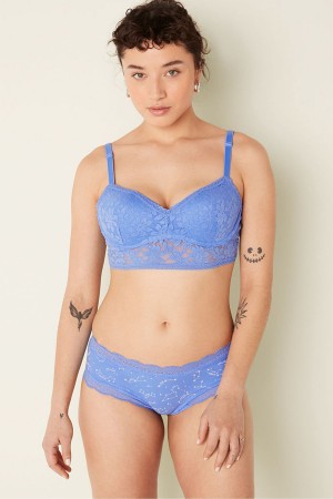 Victoria's Secret Spitze Wired Push Up Bralette Blau | 985013EKP