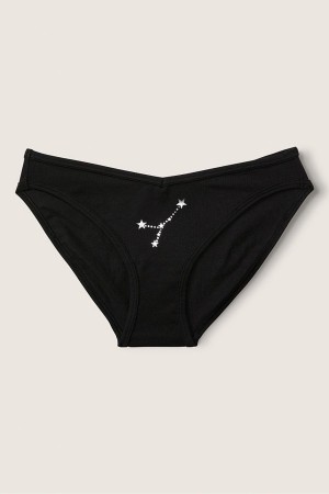 Victoria's Secret Stretch Baumwoll Astrology Baumwoll Bikini Knickers Schwarz | 653109FJK