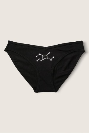 Victoria's Secret Stretch Baumwoll Astrology Baumwoll Bikini Knickers Schwarz | 876950ZYQ