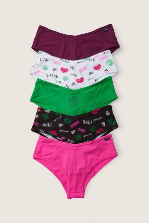 Victoria's Secret Stretch Baumwoll Baumwoll Cheeky Knickers 5 Pack Rosa | 897054BKJ