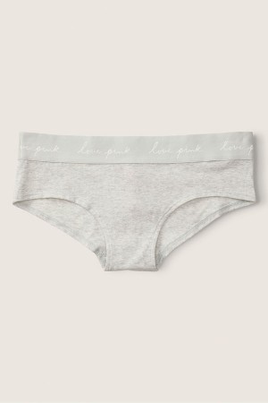 Victoria's Secret Stretch Baumwoll Baumwoll Logo Hipster Knickers Grau | 463190OUB