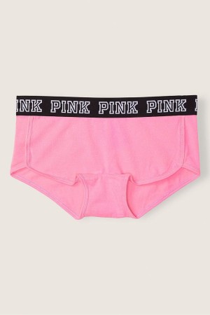 Victoria's Secret Stretch Baumwoll Baumwoll Logo Kurzes Knickers Schwarz | 287356TFL