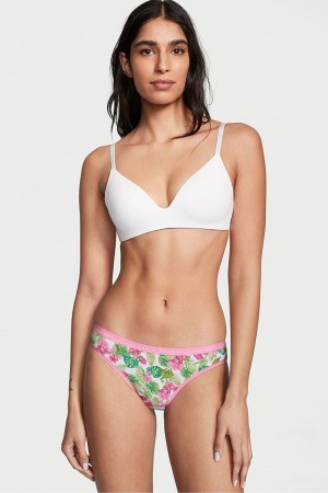 Victoria's Secret Stretch Baumwoll Baumwoll Bikini Knickers Whtie Tropical Oasis | 824501MES