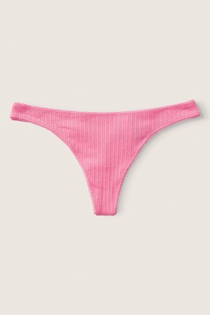 Victoria's Secret Stretch Baumwoll Baumwoll Tanga Knickers Rosa | 014375APC