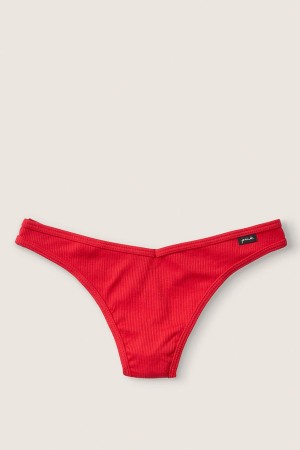 Victoria's Secret Stretch Baumwoll Baumwoll Tanga Knickers Rot Rot | 156408VWY