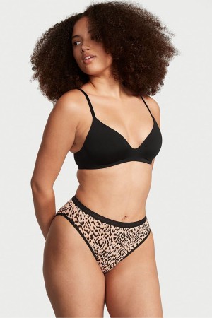 Victoria's Secret Stretch Baumwoll High Leg Brief Knickers Leopard Braun | 458972OJM